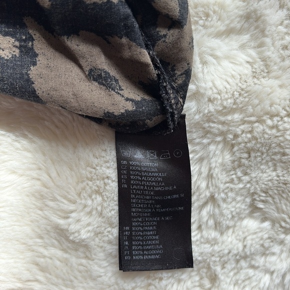 H&M Halter Neck Mini Dress - Black Beige Animal Print, 100% Cotton Size 4 - Picture 6 of 7